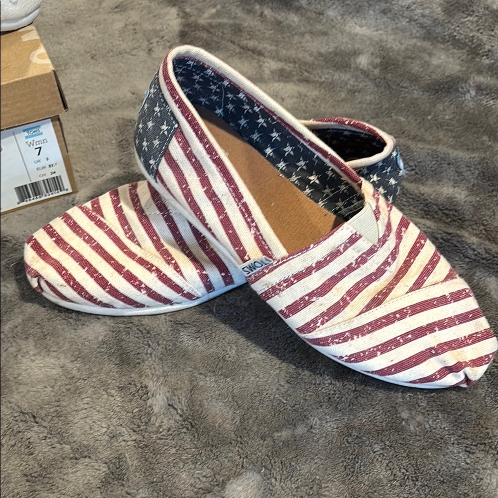 American Flag Classic Toms Sz W7